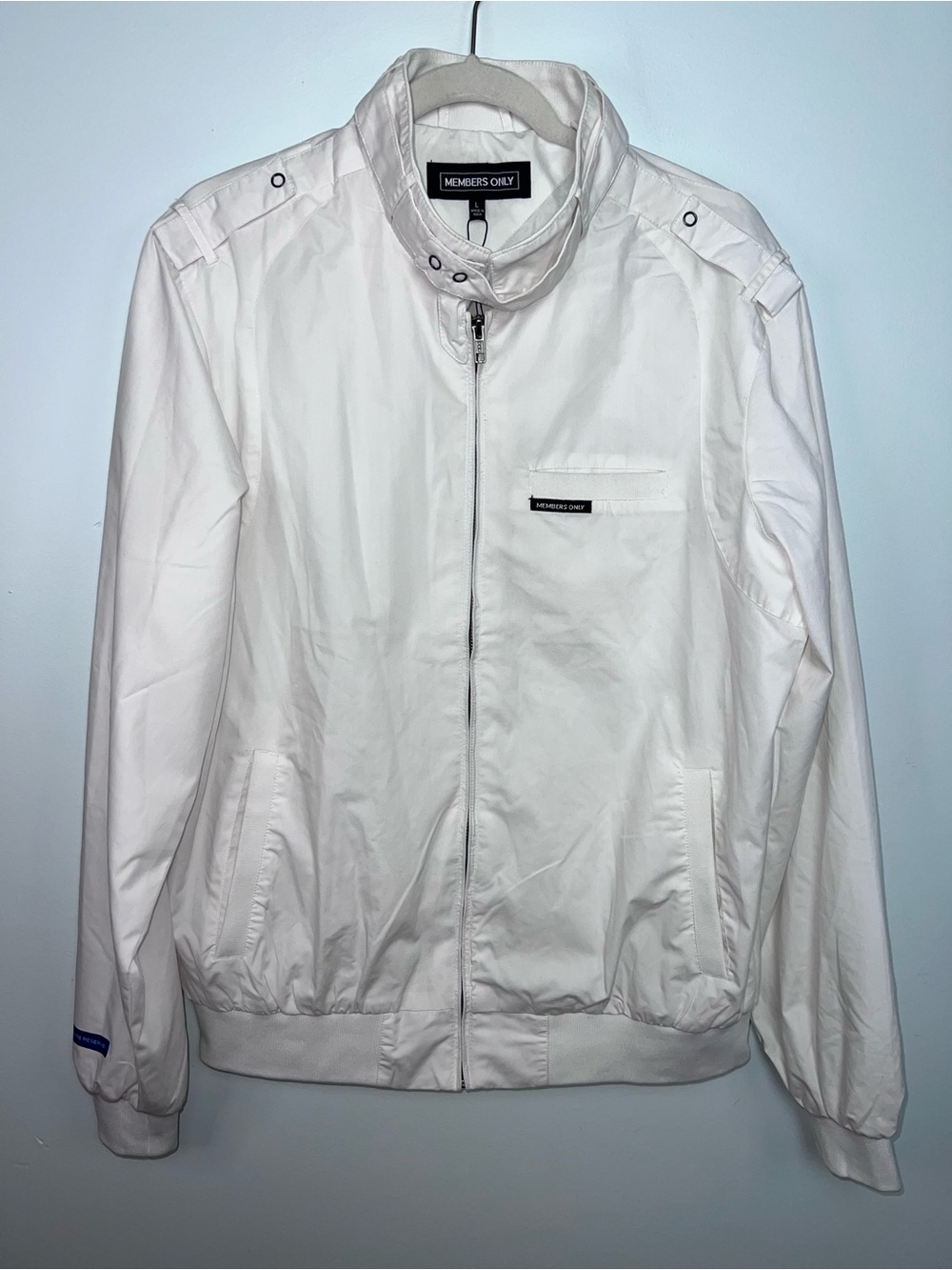 Members Only Iconic Racer Jacket Mens L White Sapphire Reserve NWT MM070111